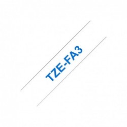 BROTHER TZEFA3 Tape Brother 12mm BLUE ON white fabric BROTHER TZEFA3 Tape Brother 12mm BLUE ON white fabric
