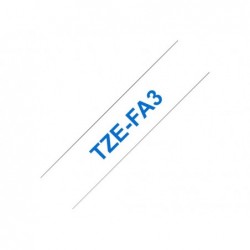 BROTHER TZEFA3 Tape Brother 12mm BLUE ON white fabric BROTHER TZEFA3 Tape Brother 12mm BLUE ON white fabric