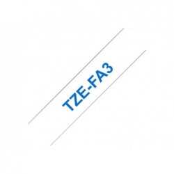 BROTHER TZEFA3 Tape Brother 12mm BLUE ON white fabric BROTHER TZEFA3 Tape Brother 12mm BLUE ON white fabric