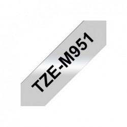 BROTHER TZEM951 Taśma Brother 24mm BLACK ON SILVER (MAT) TAPE / METALIC BROTHER TZEM951 Taśma Brother 24mm BLACK ON SILVER (MAT) TAPE / METALIC