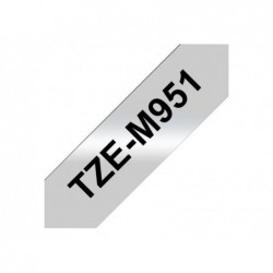 BROTHER TZEM951 Taśma Brother 24mm BLACK ON SILVER (MAT) TAPE / METALIC BROTHER TZEM951 Taśma Brother 24mm BLACK ON SILVER (MAT) TAPE / METALIC