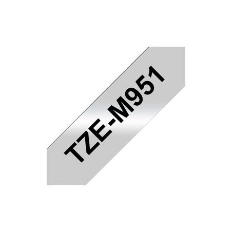 BROTHER TZEM951 Taśma Brother 24mm BLACK ON SILVER (MAT) TAPE / METALIC BROTHER TZEM951 Taśma Brother 24mm BLACK ON SILVER (MAT) TAPE / METALIC