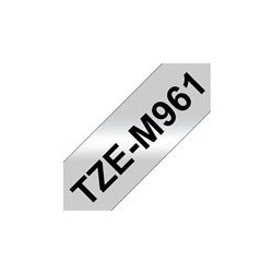BROTHER TZEM961 Taśma Brother 36mm BLACK ON SILVER (MAT) TAPE / METALIC BROTHER TZEM961 Taśma Brother 36mm BLACK ON SILVER (MAT) TAPE / METALIC
