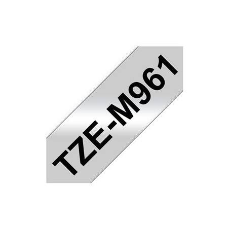 BROTHER TZEM961 Taśma Brother 36mm BLACK ON SILVER (MAT) TAPE / METALIC BROTHER TZEM961 Taśma Brother 36mm BLACK ON SILVER (MAT) TAPE / METALIC