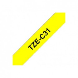 BROTHER TZEC31 Taśma Brother 12mm BLACK ON FLUO. YELLOW BROTHER TZEC31 Taśma Brother 12mm BLACK ON FLUO. YELLOW