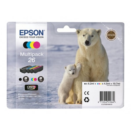EPSON C13T26164010 Zestaw Epson T2616 CMYK Claria XP-600/700/800