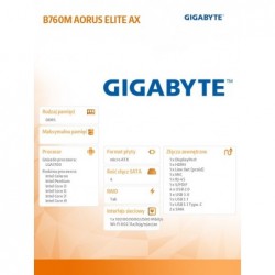 Płyta główna B760M AORUS ELITE s1700 DDR5 mATX Płyta główna B760M AORUS ELITE s1700 DDR5 mATX