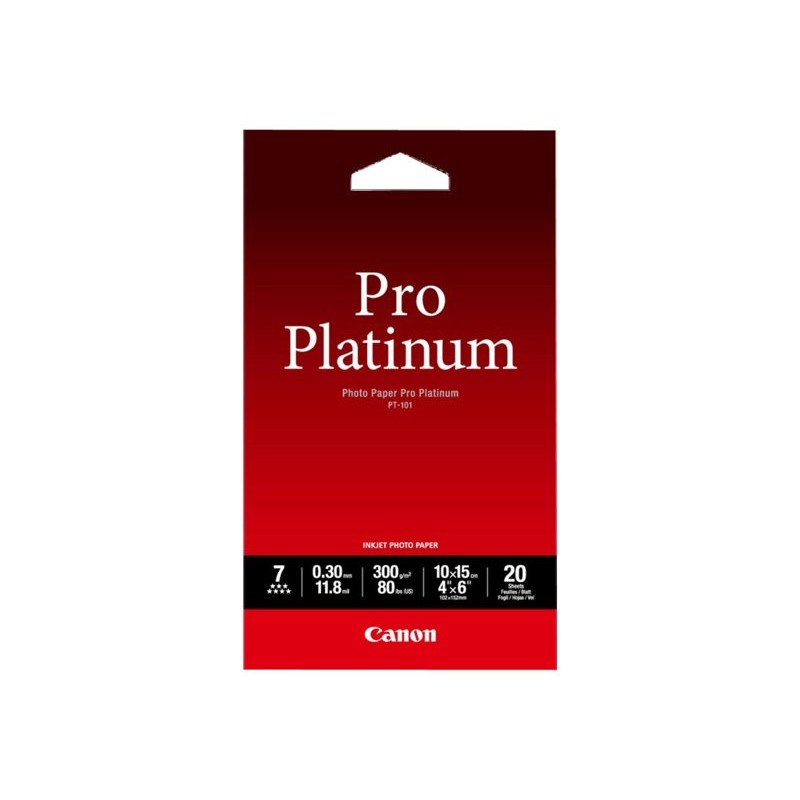 CANON 2768B013 Papier Canon PT101 Pro Platinum Photo 300g 10x15cm 20ark