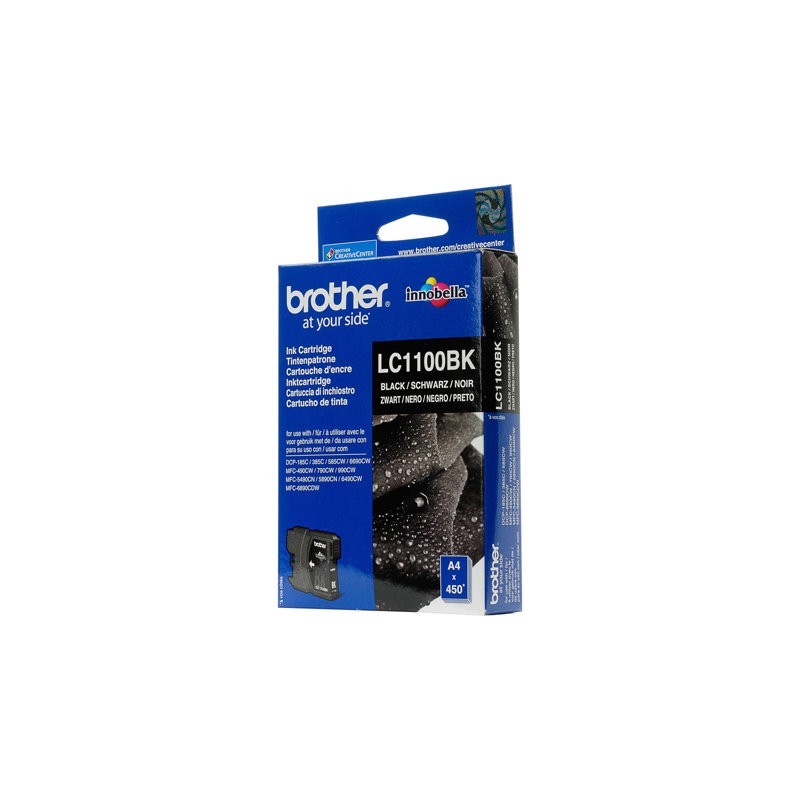 BROTHER LC1100BK Tusz Brother LC1100BK black 450str DCP395CN / DCP585CW / DCP6690CW