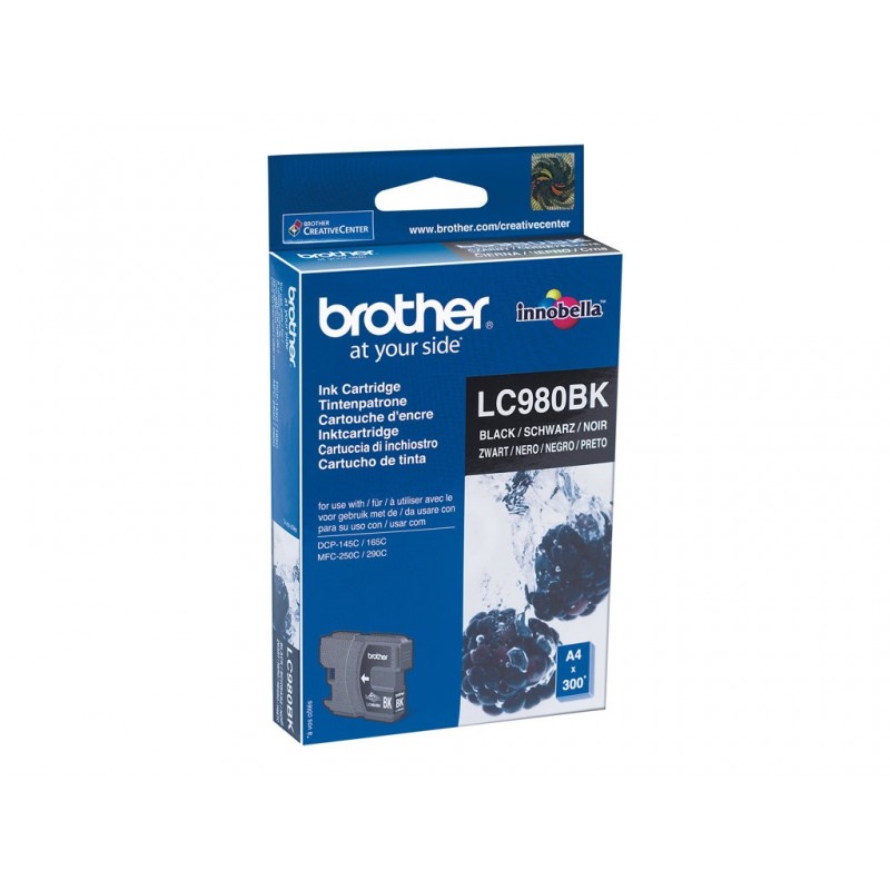 BROTHER LC980BK Tusz Brother LC980BK black 300str DCP145C / DCP165C / MFC250C / MFC290C