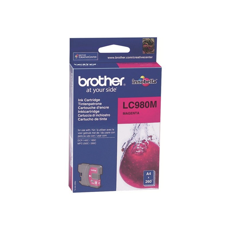 BROTHER LC980M Tusz Brother LC980M magenta 260str DCP145C / DCP165C / MFC250C / MFC290C