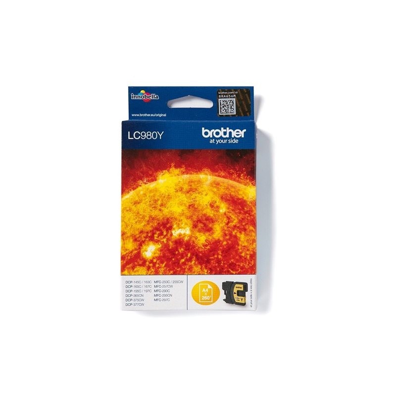 BROTHER LC980Y Tusz Brother LC980Y yellow 260str DCP145C / DCP165C / MFC250C / MFC290C