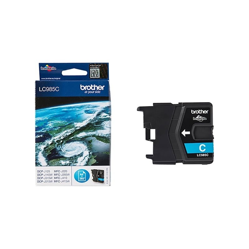 BROTHER LC985C Tusz Brother LC985C cyan 260str DCPJ125 / J315w / J515w / J220 / J265w