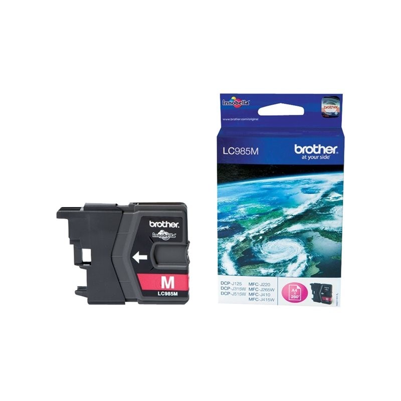 BROTHER LC985M Tusz Brother LC985M magenta 260str DCPJ125 / J315w / J515w / J220 / J265w