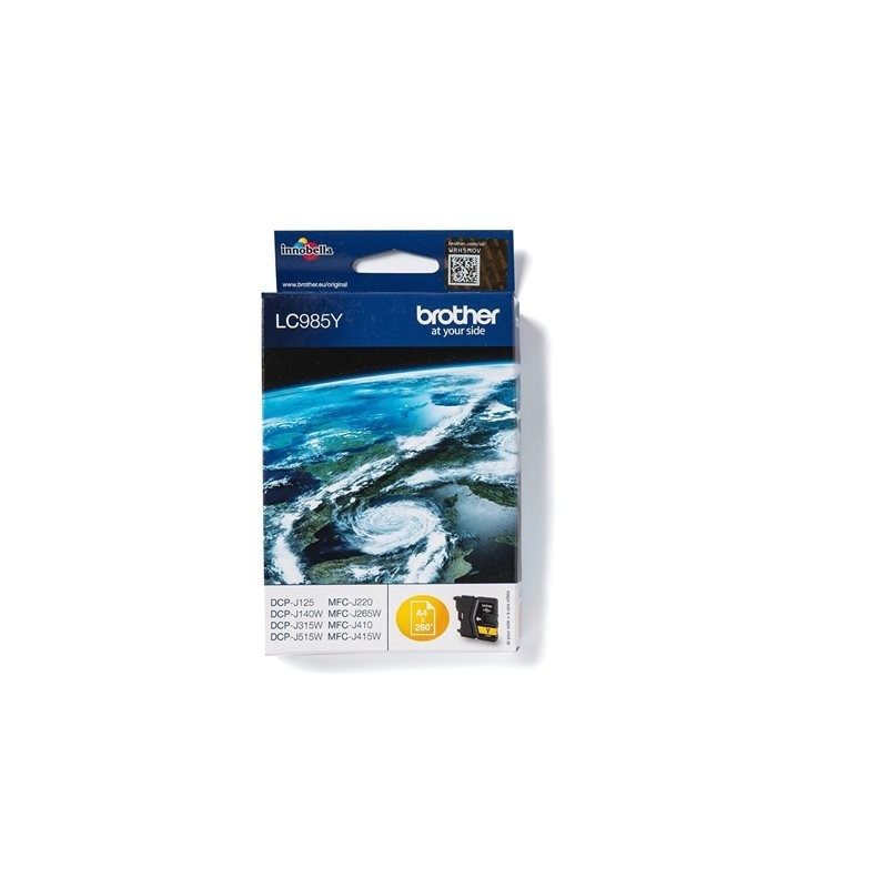 BROTHER LC985Y Tusz Brother LC985Y yellow 260str DCPJ125 / J315w / J515w / J220 / J265w