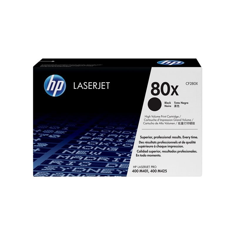 HP CF280X Toner HP 80X black 6800str LJ Pro 400 M401/MFP M425 HP CF280X Toner HP 80X black 6800str LJ Pro 400 M401/MFP M425
