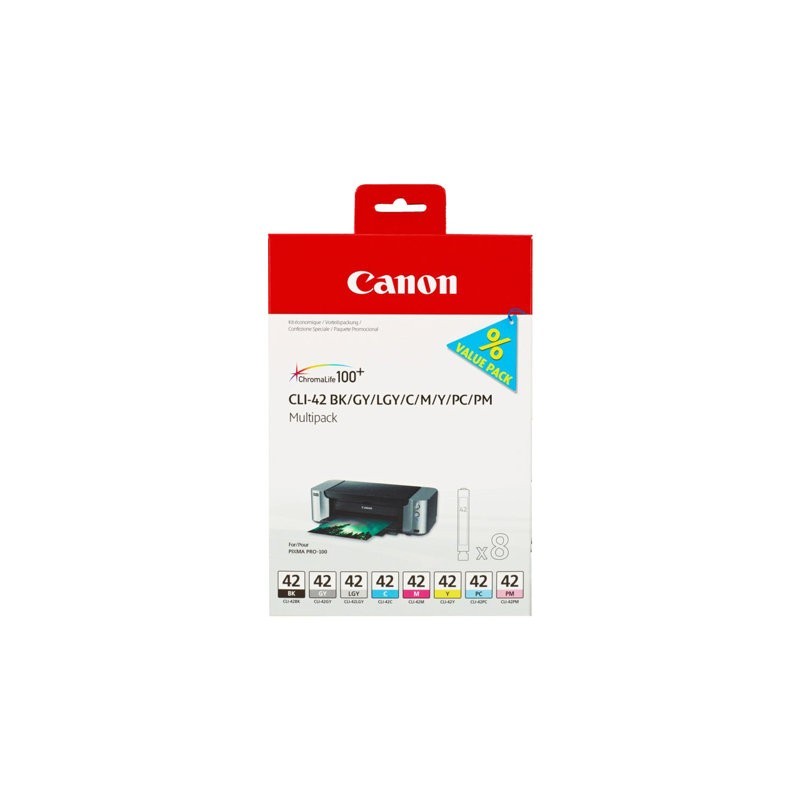 CANON 1LB CLI-42 8inks ink cartridge black and colour standard capacity multipack full 8 inks