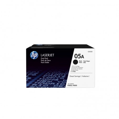 HP CE505D Toner HP 05A Black Dual Pack LaserJet P2035 HP CE505D Toner HP 05A Black Dual Pack LaserJet P2035