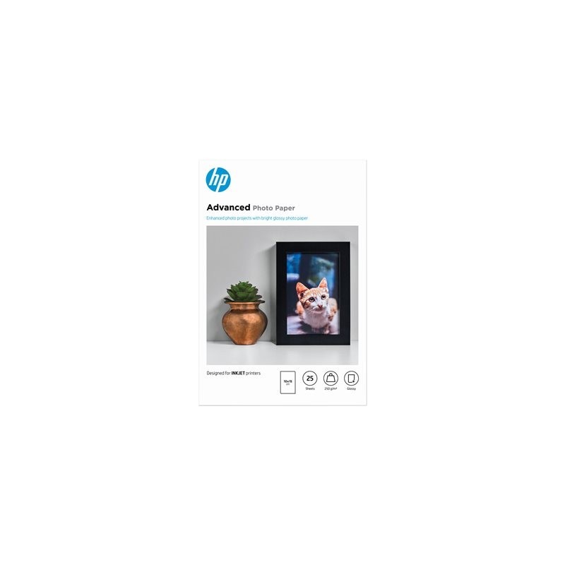 HP Q8691A Advanced glossy photo paper inkjet 250g/m2 100x150mm 25 sheets 1-pack borderless HP Q8691A Advanced glossy photo paper inkjet 250g/m2 100x150mm 25 sheets 1-pack borderless