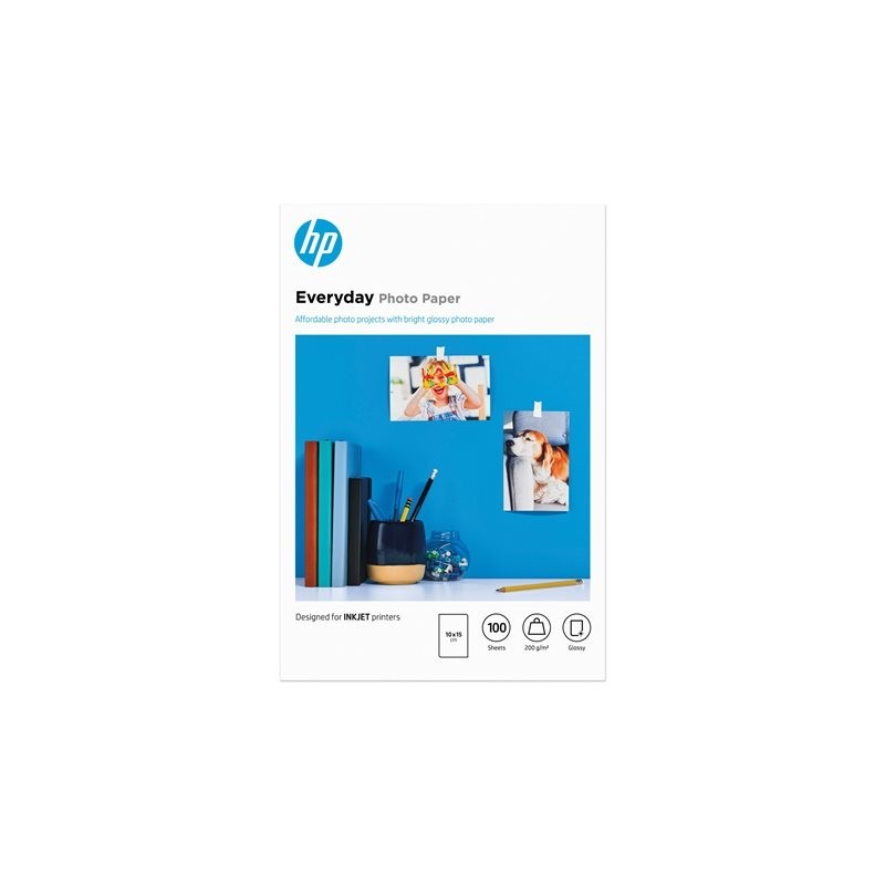 HP Everyday Glossy photo paper white 200g/m2 100x150mm 100 sheets 1-pack