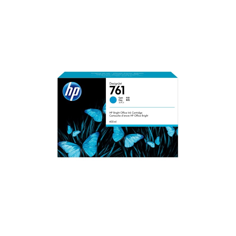 HP 761 original ink cartridge cyan standard capacity 400ml 1-pack HP 761 original ink cartridge cyan standard capacity 400ml 1-pack
