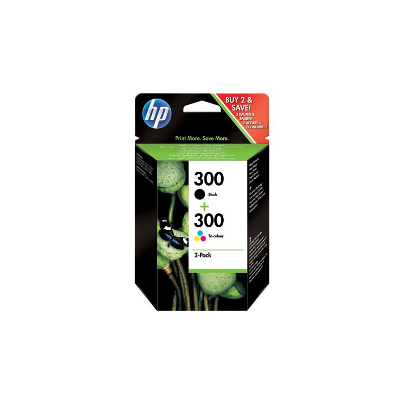 HP CN637EE Zestaw HP 300 black + tri-color Combo Pack D2560/F4280