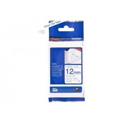 BROTHER TZEFA3 Tape Brother 12mm BLUE ON white fabric