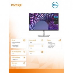 Monitor P3223QE 31.5 cala IPS LED 4K (3840x2160)/16:9/HDMI/DP/USB-C/ 4xUSB/RJ45/3Y Monitor P3223QE 31.5 cala IPS LED 4K (3840x2160)/16:9/HDMI/DP/USB-C/ 4xUSB/RJ45/3Y