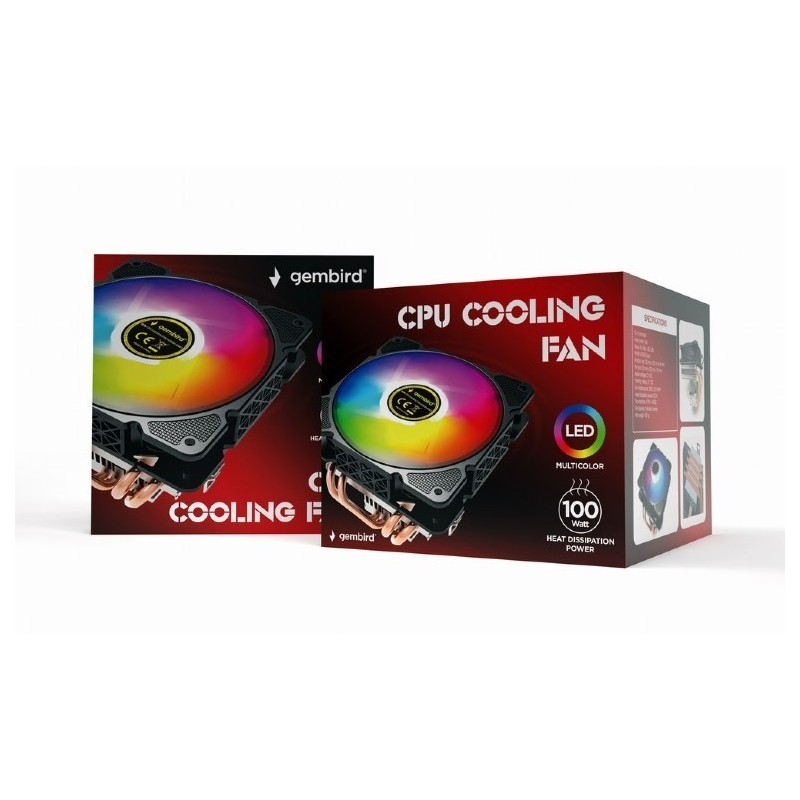 Chłodzenie CPU Huracan 12cm 100W 4-pin multicolor LED Chłodzenie CPU Huracan 12cm 100W 4-pin multicolor LED