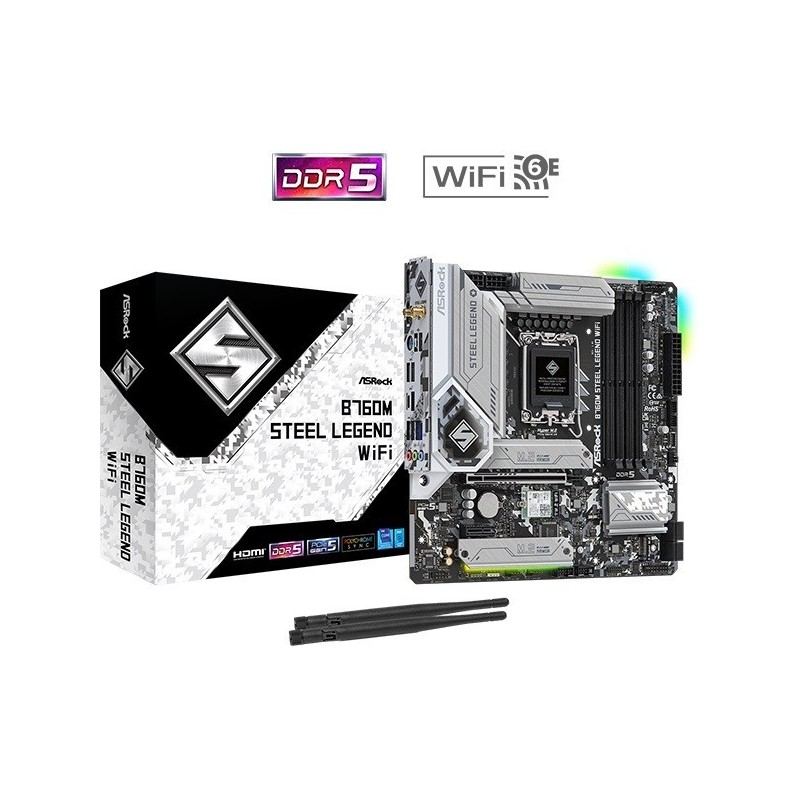 Płyta główna B760M STEEL LEGEND WIFI s1700 4DDR5 DP/HDMI mATX 