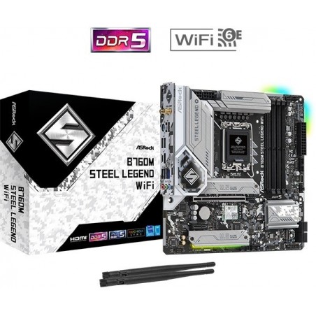 Płyta główna B760M STEEL LEGEND WIFI s1700 4DDR5 DP/HDMI mATX 