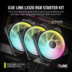 Wentylator iCUE LINK LX120 RGB 120mm Triple Fan Kit 