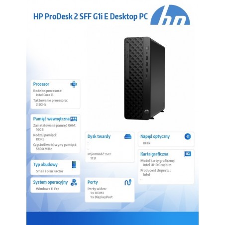 Komputer ProDesk 2 SFF G1i i5-14400 1TB/16GB/W11P      B6ZC7ET