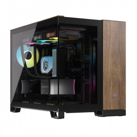 Obudowa 2500X mATX Mid Tower Czarny/Orzech drewno Obudowa 2500X mATX Mid Tower Czarny/Orzech drewno