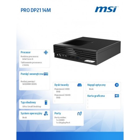 Komputer PRO DP21 14M-243BEU nOS i5-14400/WiFi/BT/Black