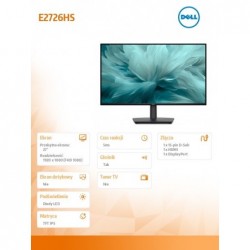 Monitor Pro E2726HS 27 LED VA 1920x1080/HDMI/DP/VGA/3Y Monitor Pro E2726HS 27 LED VA 1920x1080/HDMI/DP/VGA/3Y