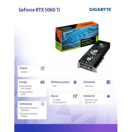 Karta graficzna GeForce RTX 5060 Ti EAGLE MAX OC 128BIT GDDR7 HDMI/3DP
