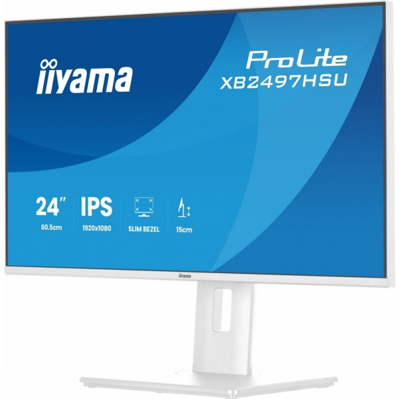 Monitor ProLite 23.8 cala XB2497HSU-W1  IPS,FHD,HDMI,DP,120Hz,350CD,2xUSBv3.2, 2xUSB-C, GW 5lat, HAS 150/PIVOT, BIAŁY