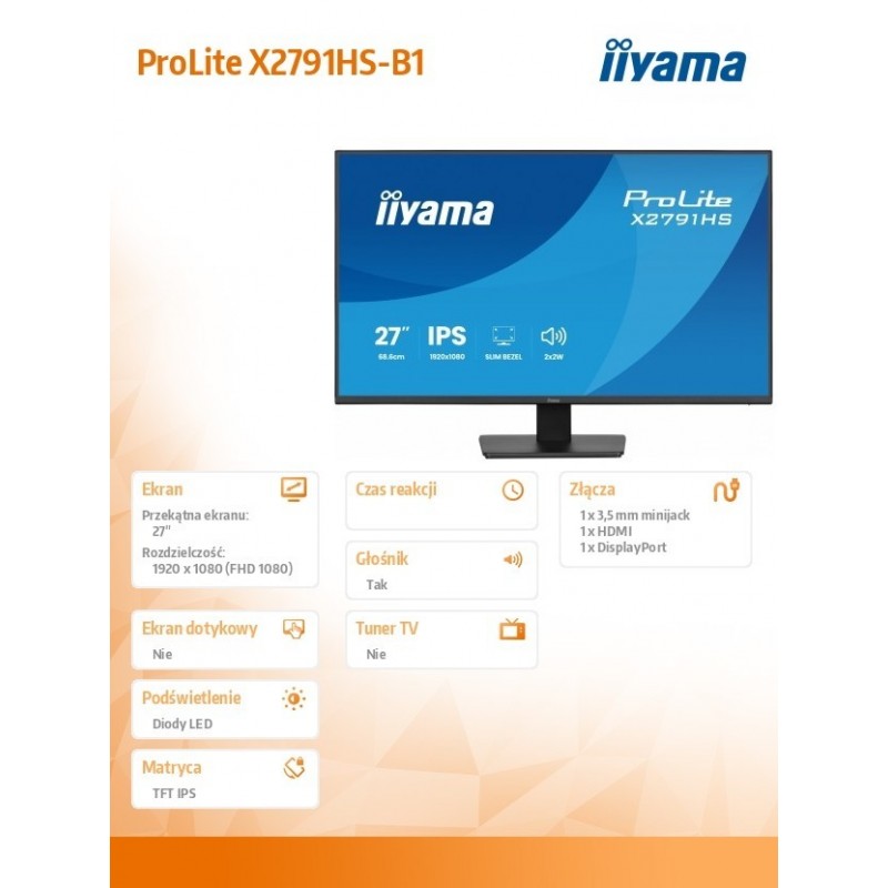 Monitor 27 cali X2791HS-B1 IPS, HDMI, DP, 120Hz,1500:1 Monitor 27 cali X2791HS-B1 IPS, HDMI, DP, 120Hz,1500:1