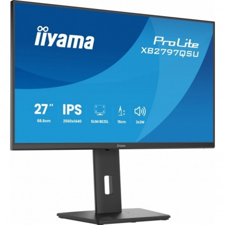 Monitor ProLite  27 cali XB2797QSU-B1 IPS,QHD,2xHDMI,DP,350cd,75Hz,1000:1,     USB HUB,x4 ((2x Type-A v.3.2 Gen 1 (5Gbps, 4.5W) 