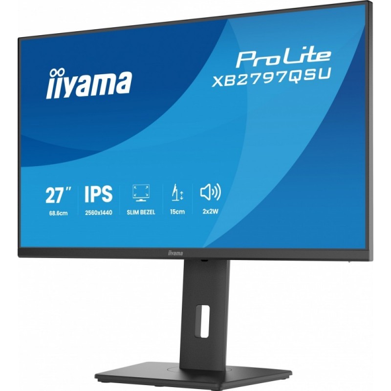 Monitor ProLite  27 cali XB2797QSU-B1 IPS,QHD,2xHDMI,DP,350cd,75Hz,1000:1,     USB HUB,x4 ((2x Type-A v.3.2 Gen 1 (5Gbps, 4.5W) 