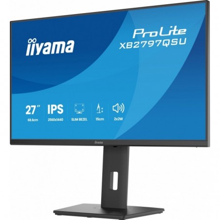 Monitor ProLite  27 cali XB2797QSU-B1 IPS,QHD,2xHDMI,DP,350cd,75Hz,1000:1,     USB HUB,x4 ((2x Type-A v.3.2 Gen 1 (5Gbps, 4.5W) 