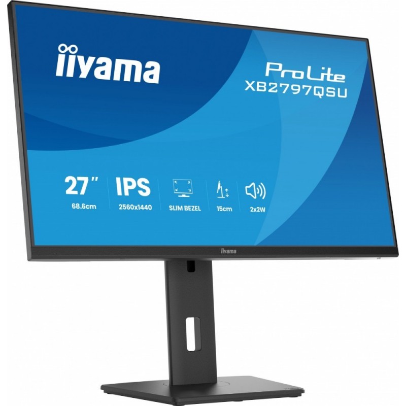 Monitor ProLite  27 cali XB2797QSU-B1 IPS,QHD,2xHDMI,DP,350cd,75Hz,1000:1,     USB HUB,x4 ((2x Type-A v.3.2 Gen 1 (5Gbps, 4.5W) 