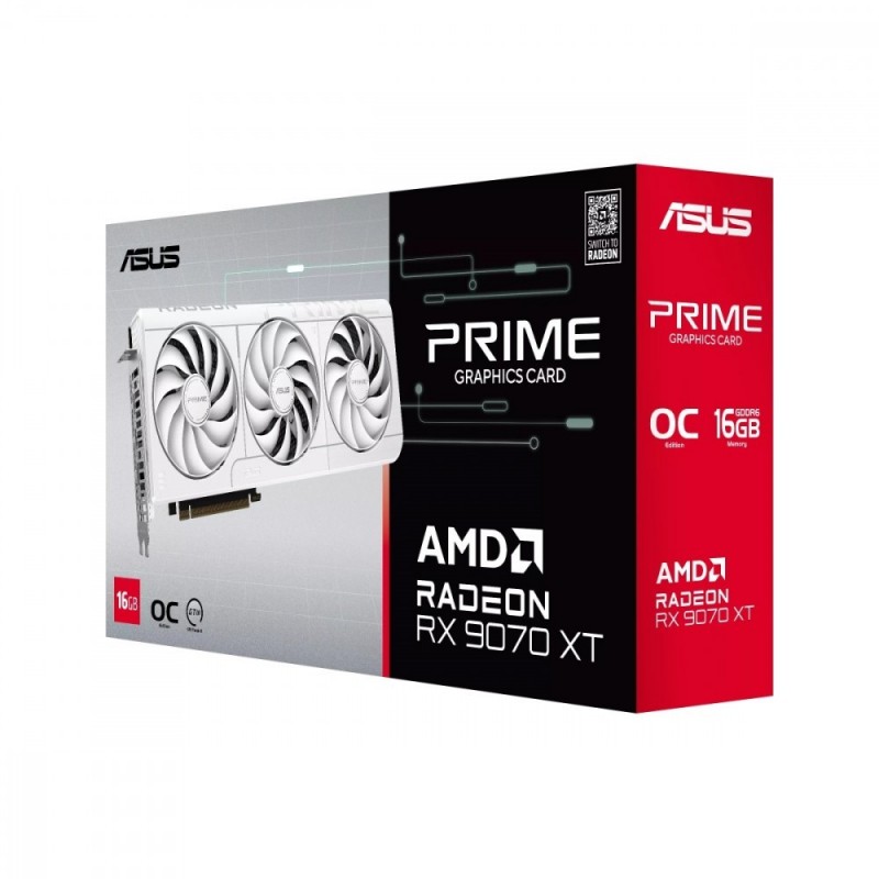 Karta graficzna Radeon RX 9070 XT PRIME OC WHITE 16GB GDDR6 256bit 3DP/HDMI