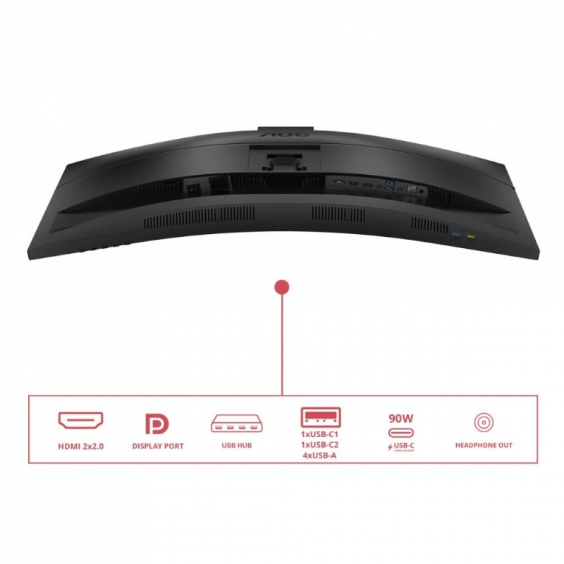 Monitor 34 cale CU34E4CW Curved VA 120Hz HDMIx2 DP RJ45 USB-C HAS Kamera