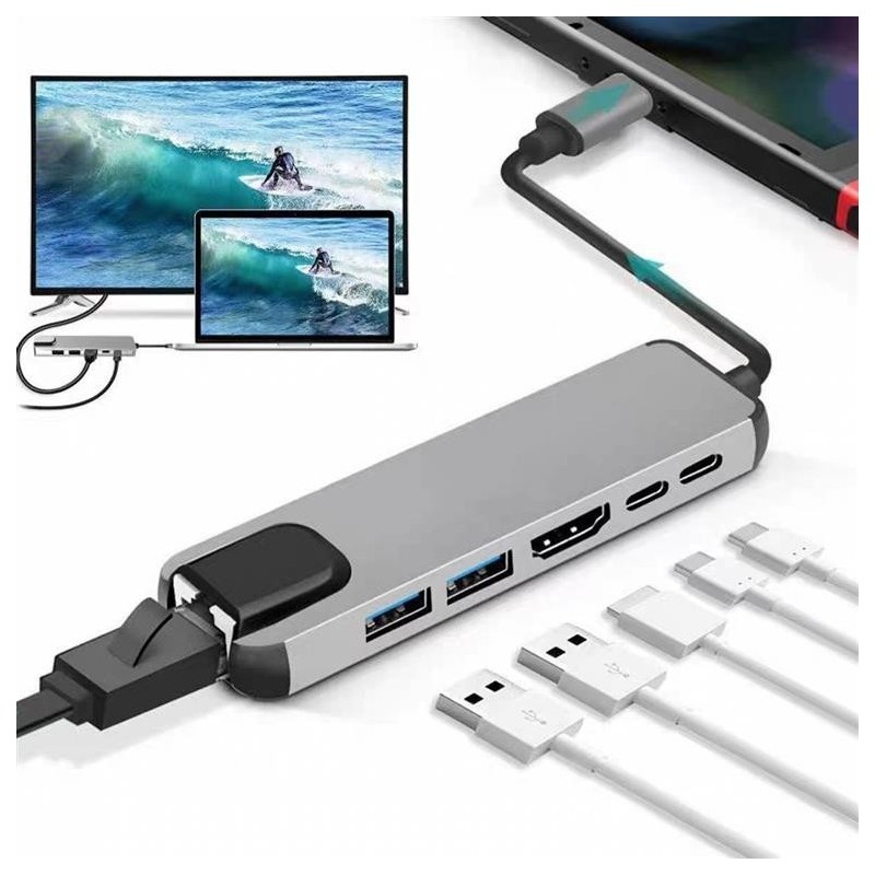 Adapter USB-C Hub USB-C/A LAN HDMI