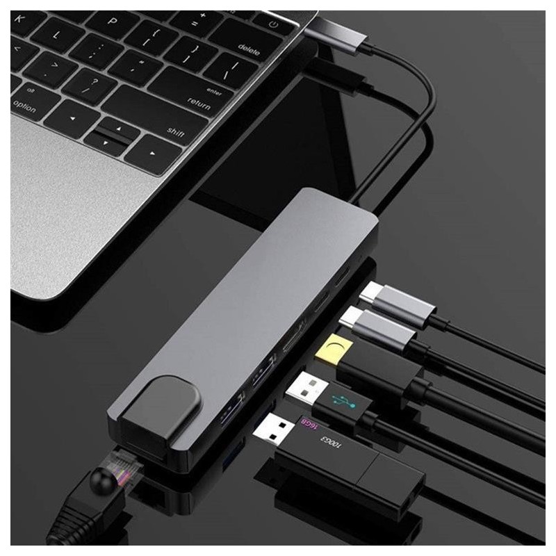 Adapter USB-C Hub USB-C/A LAN HDMI