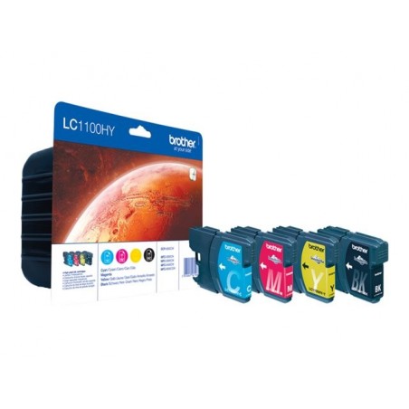 BROTHER LC1100HYVALBP Zestaw Brother LC1100HY CMYK Blister Pack 900str MFC6490CW / DCP6690CW BROTHER LC1100HYVALBP Zestaw Brother LC1100HY CMYK Blister Pack 900str MFC6490CW / DCP6690CW