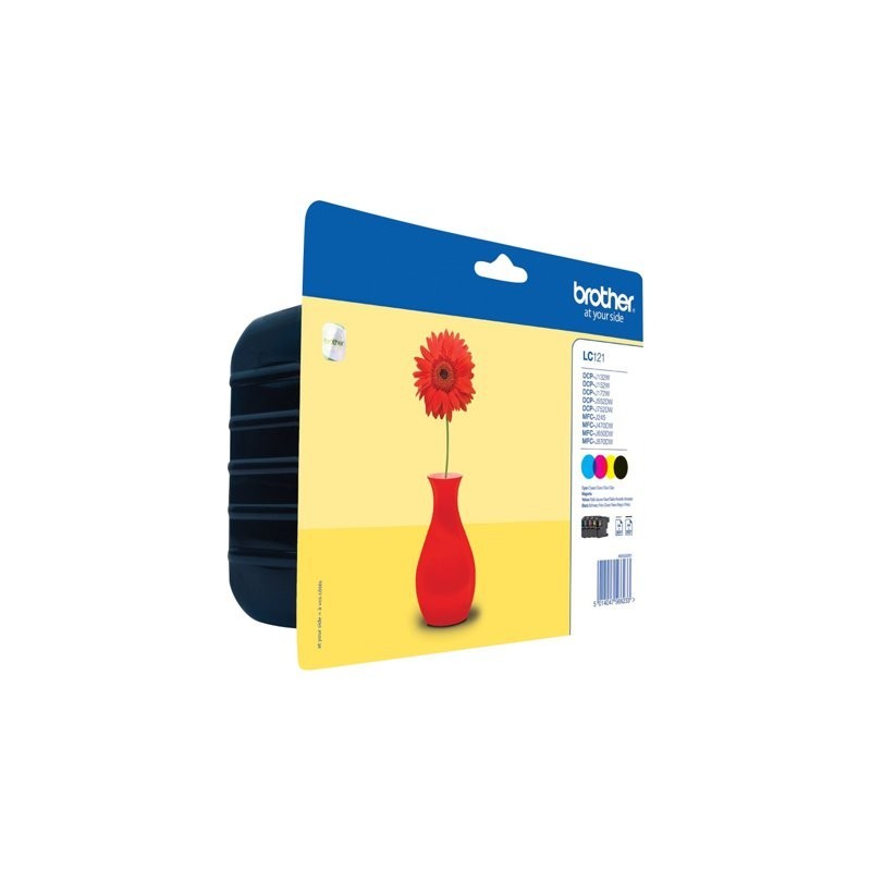 BROTHER LC121VALBP Zestaw Brother LC 121 CMYK Blister Pack 300str DCP-J132W / DCP-J152W
