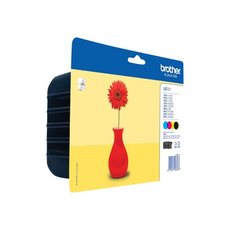 BROTHER LC121VALBP Zestaw Brother LC 121 CMYK Blister Pack 300str DCP-J132W / DCP-J152W